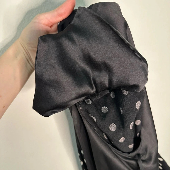 NWT CELINE Midi Wrap Polka Dot Black Dress SZ EUR 36, US 4, S - Picture 4 of 12